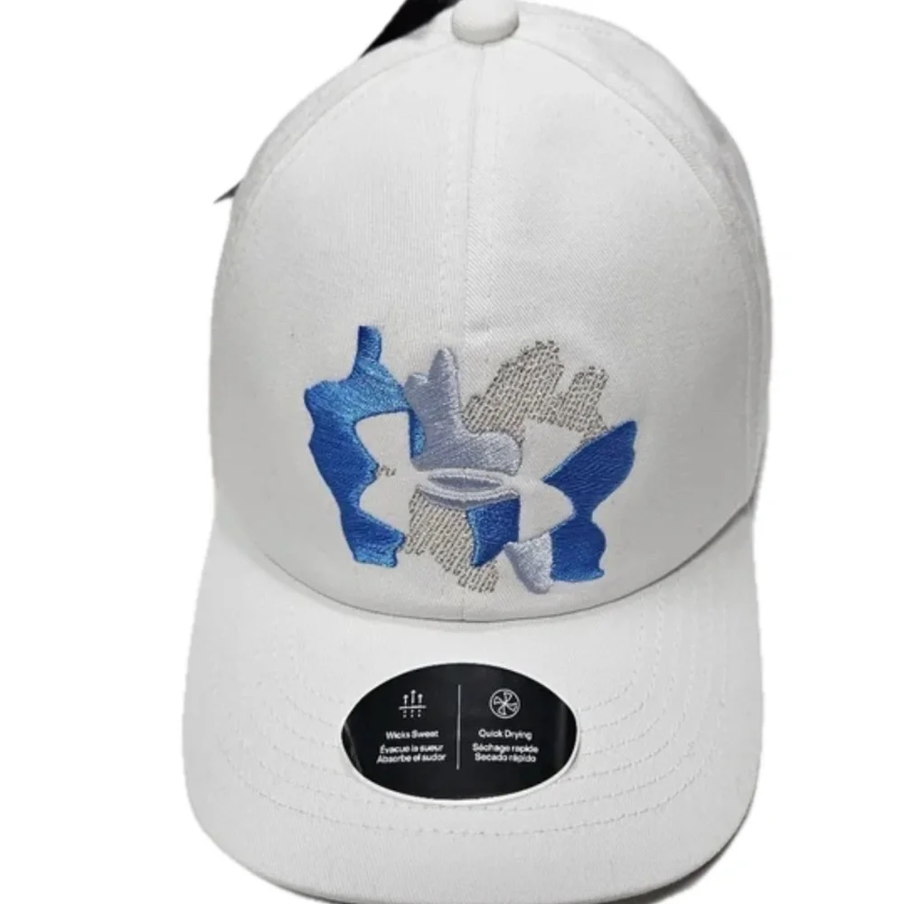 Under Armour Hat Cap Strap‎ Back Youth One Size White Embroidered UA Free Fit
